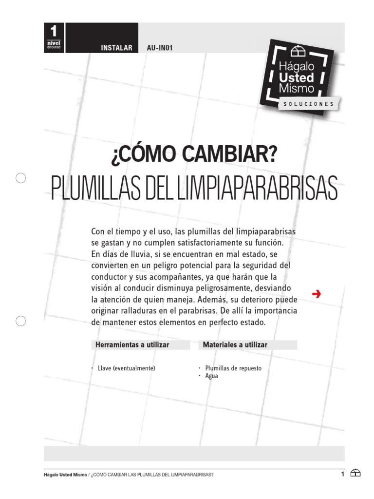 Au In01 - Cambiar Plumillas Limpiaparabrisas 2 | PDF