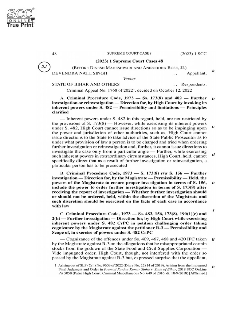 Devendra Singh v. State of Punjab Case | PDF | Supreme Court Of India ...