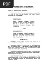 Agreement of Support Castillo 05-04-11