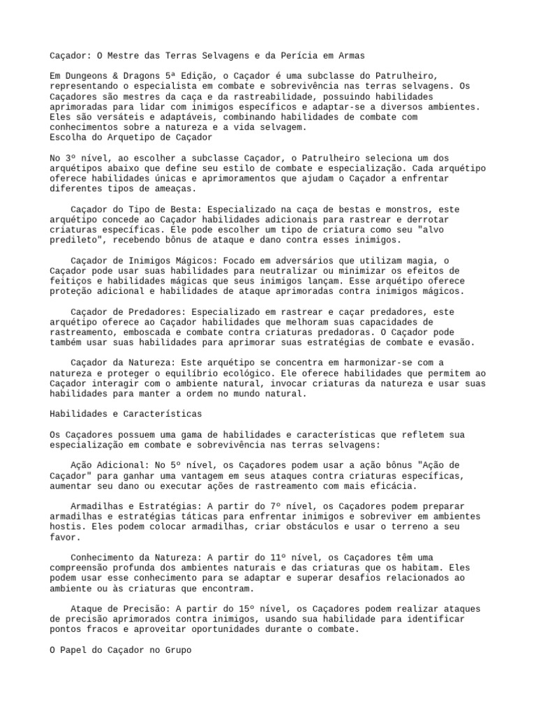 Caçador | PDF