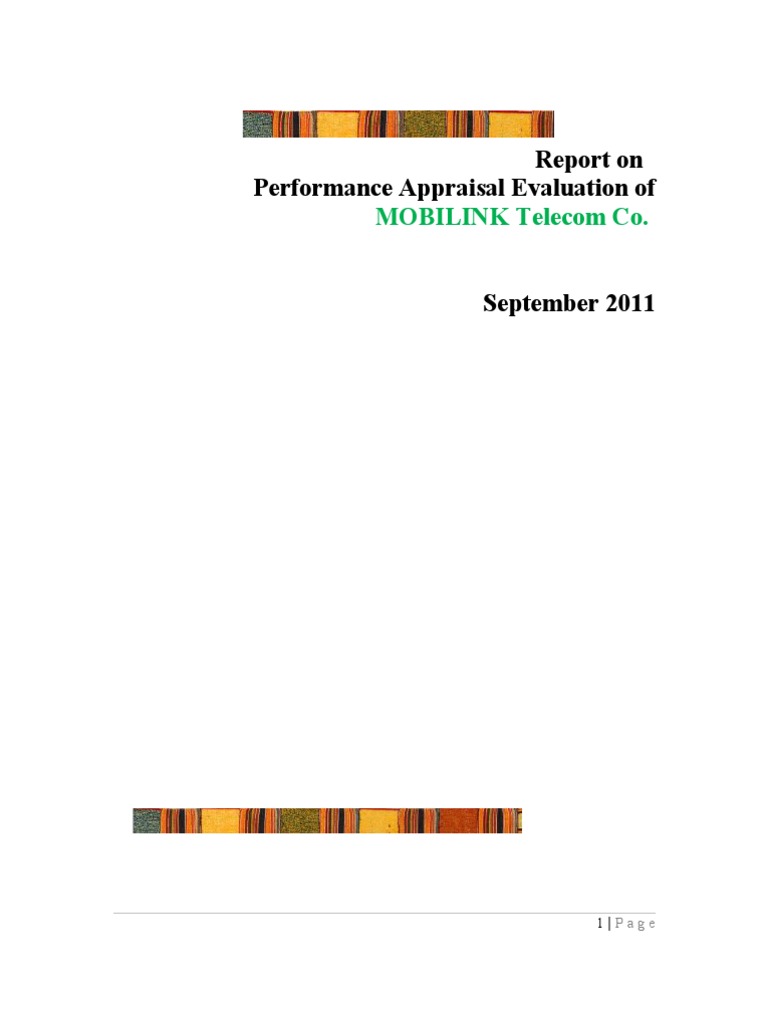 MOBILINK Telecom Performance Appraisal Report | PDF | Performance ...