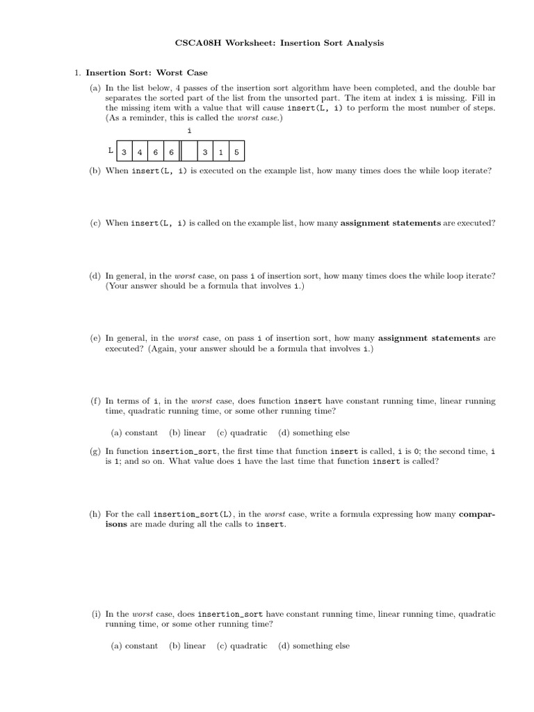 3-Sorting Analysis Insertion | PDF