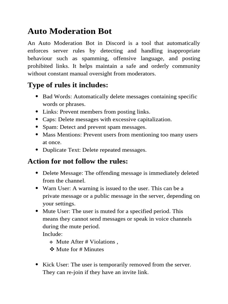 Auto Moderation Bot 2 | PDF
