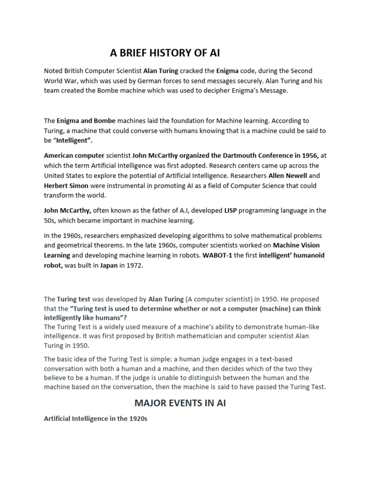A Brief History of Ai | PDF