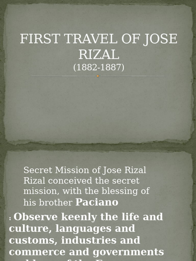 First Travel of Jose Rizal | PDF