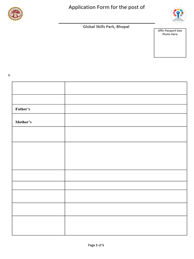 ApplicationFormat - GSP | PDF