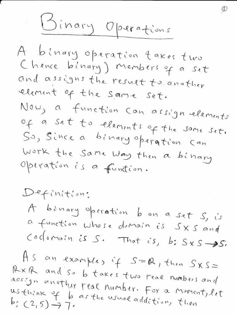 Binary Operations | PDF