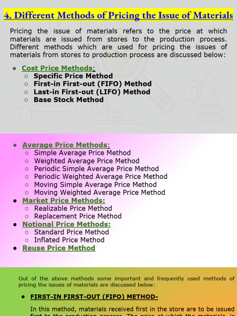 Different Methods of Pricing The Isue of Material | PDF