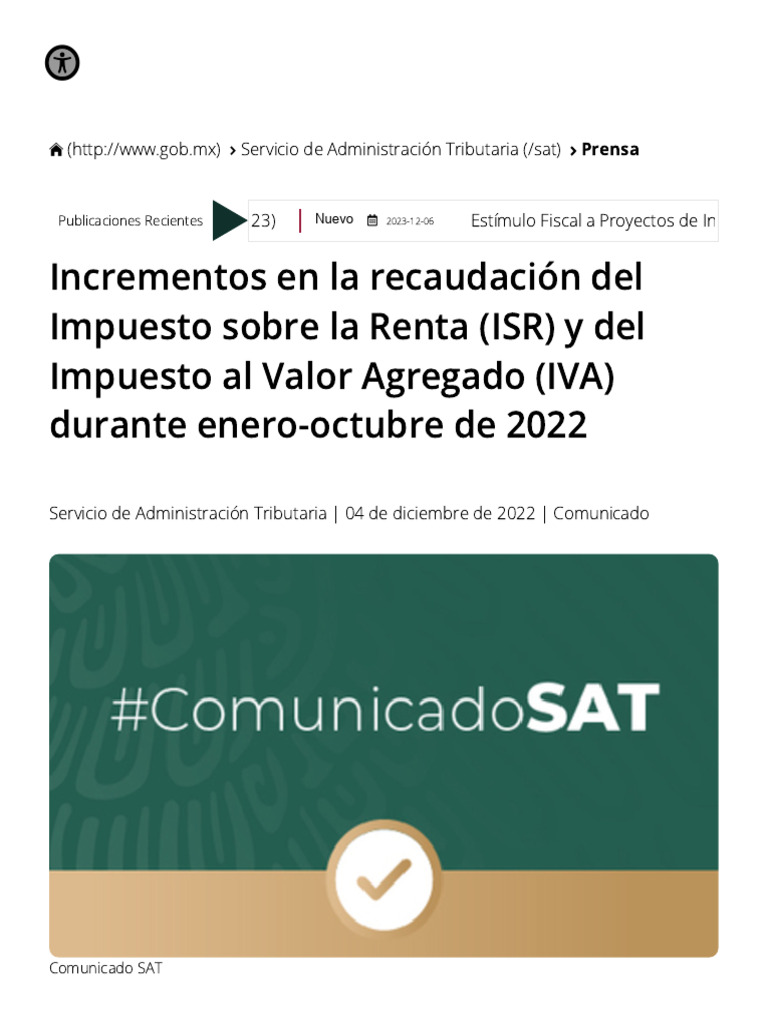 Incrementos en La Recaudación Del Impuesto Sobre La Renta (ISR) y Del ...