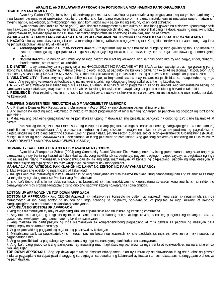 Lecture 2 Disaster Management Plan | PDF