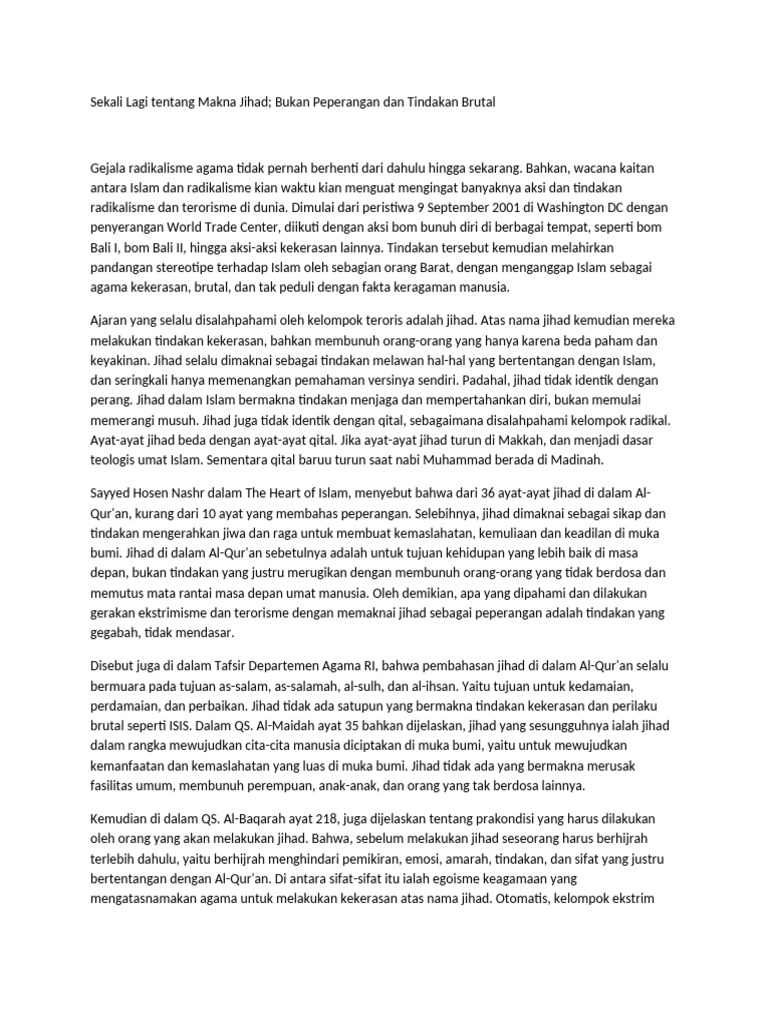 Jihad: Memahami Makna Sebenarnya dalam Islam