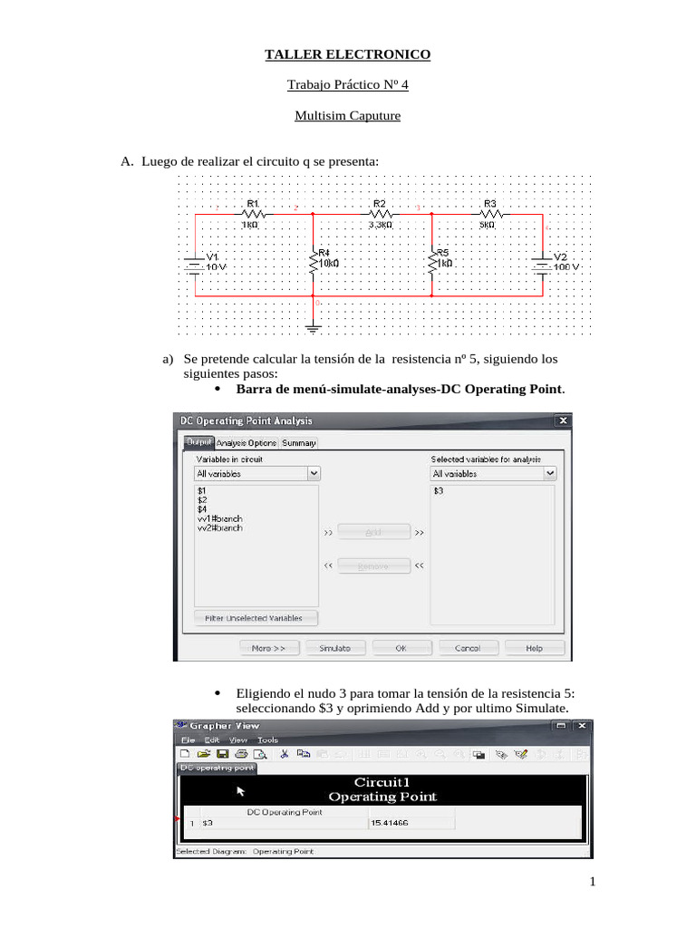 TP 4 Multisim Simulación | PDF