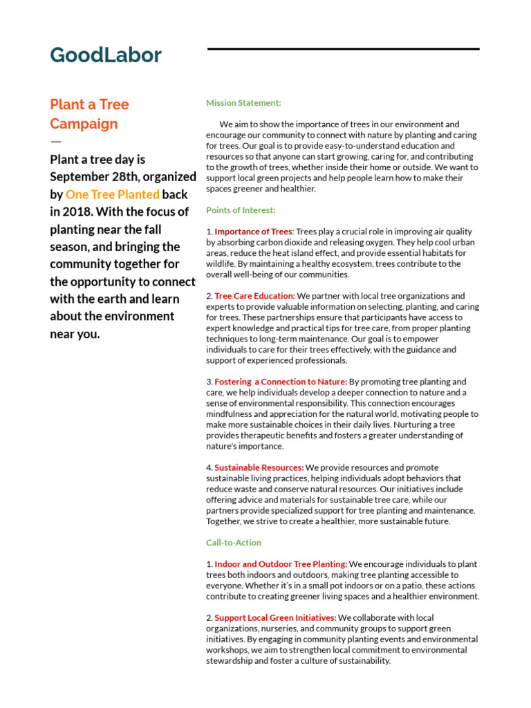 Plant A Tree Campaign | PDF