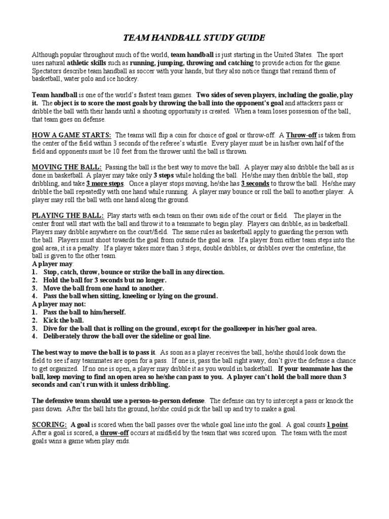An Introduction to Team Handball Rules, Scoring, Positions, and