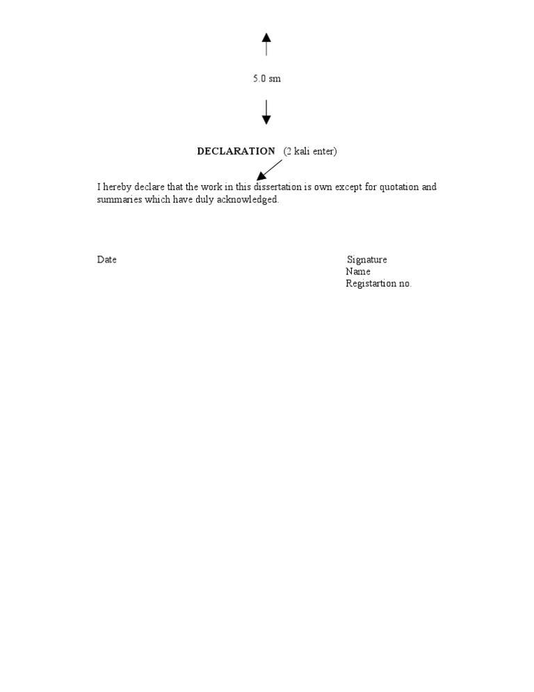 Dissertation Declaration Statement | PDF
