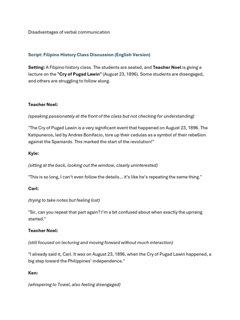 Disadvantages of Verbal Communication | PDF