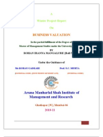 Business Valuation: Aruna Manharlal Shah Institute of Management and Research