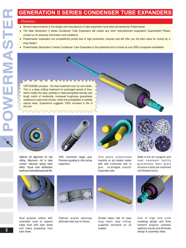 Generation II Condenser Tube Expanders | PDF | Sheet Metal | Heat Exchanger