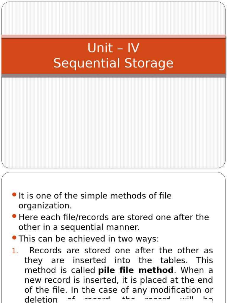 Sequential Storage | PDF | Database Index | Computer Data Storage