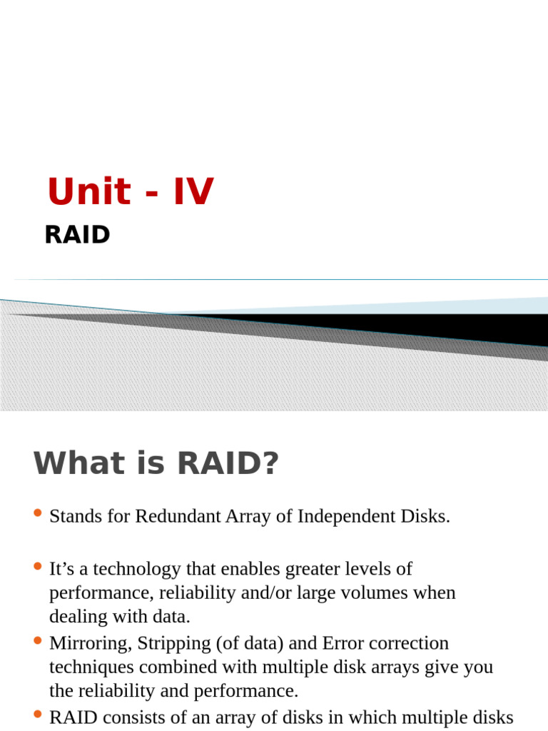 Overview of RAID Levels and Techniques | PDF
