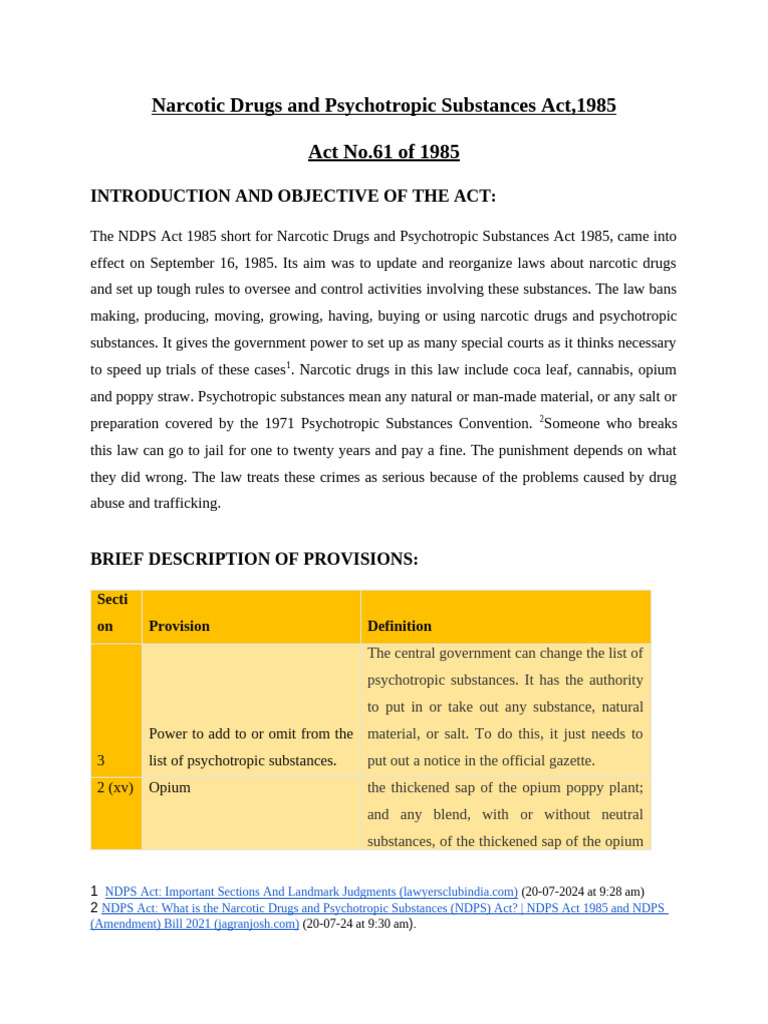 NDPS Act | PDF