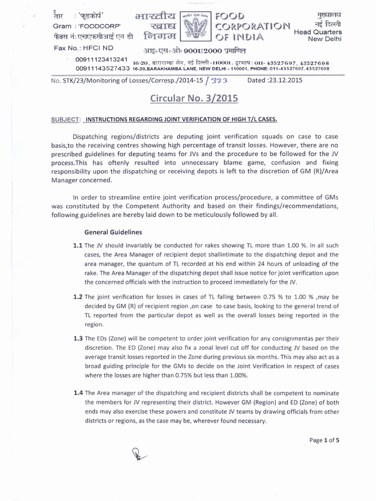 Joint Verification Guidelines for FCI | PDF | Justice | Crime & Violence