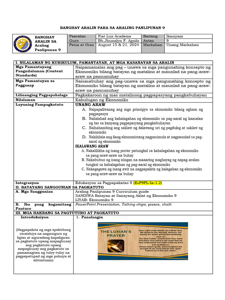 (Final) AP LESSON PLAN WEEK 1 | PDF