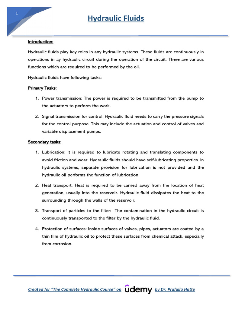 Hydraulic Fluids | PDF