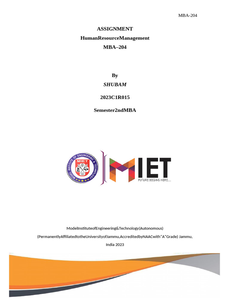 Human Resource Management MBA - 204 | PDF