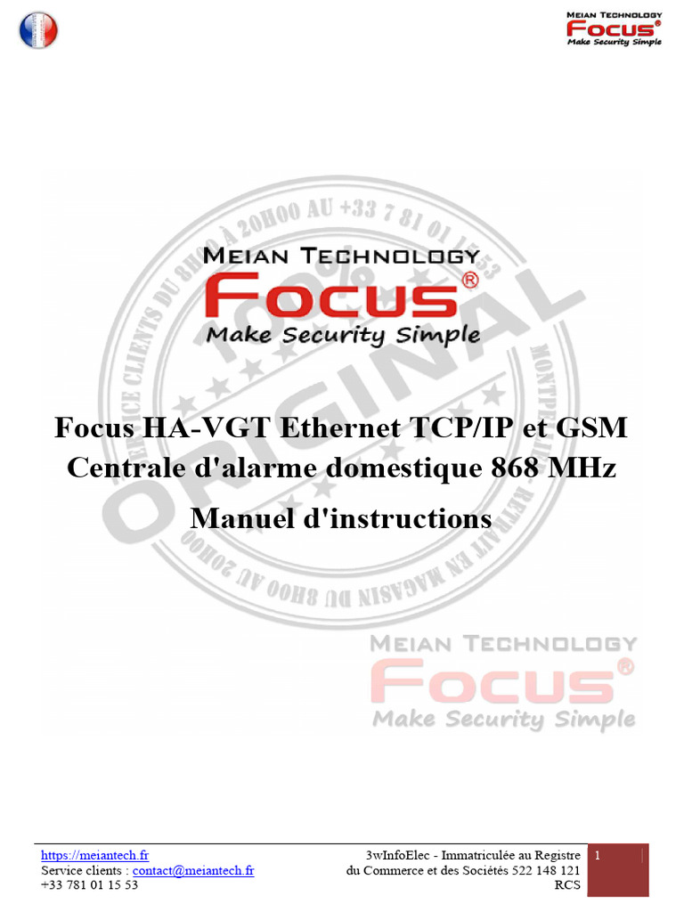 Centrale D’alarme Meian FOCUS HA-VGT – Connectée GSM/TCP/IP, Sans Abonnement