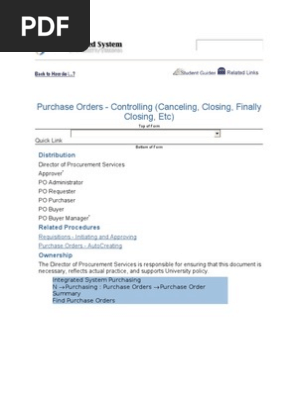 Purchase Orders Cancel