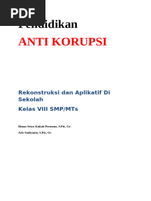 Buku Anti Korupsi Kelas 8