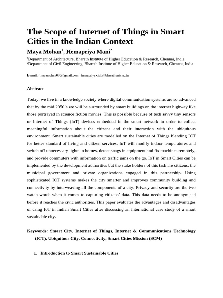 IoT in India's Smart City Development | PDF | Internet Of Things