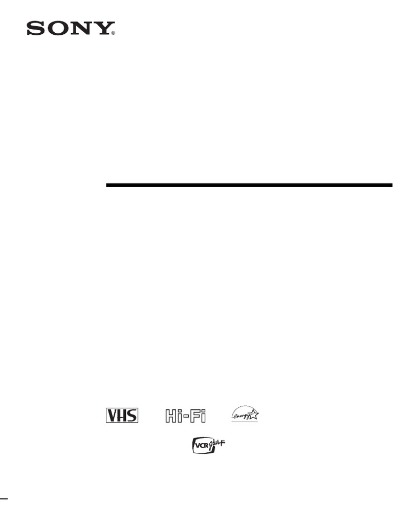 Sony Video Cassette Recorder Manual | PDF