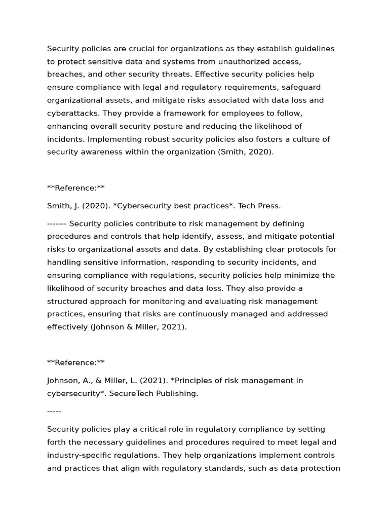 Security Policies Are Crucial For Organizations As They Establish ...