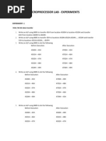 Microprocessor lab Exercises