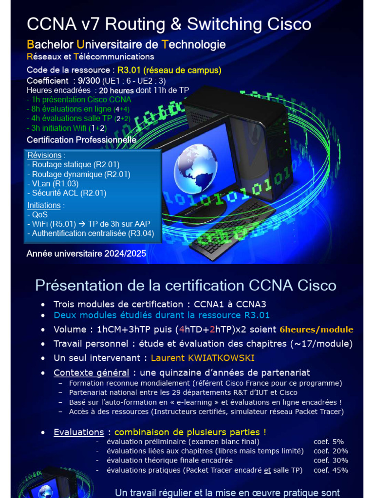 Présentation 2024 But RT - Ressource R301 - Réseau de Campus (CCNA ...