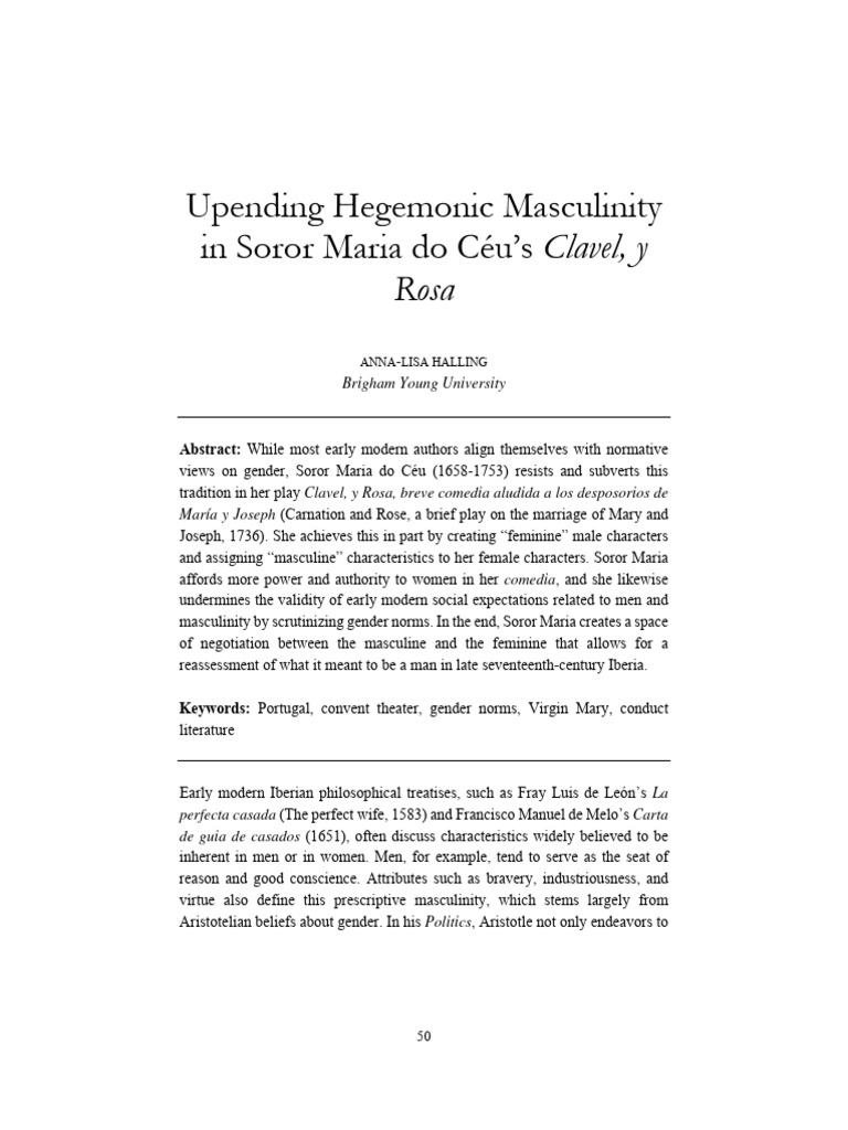 Upending Hegemonic Masculinity in Soror | PDF