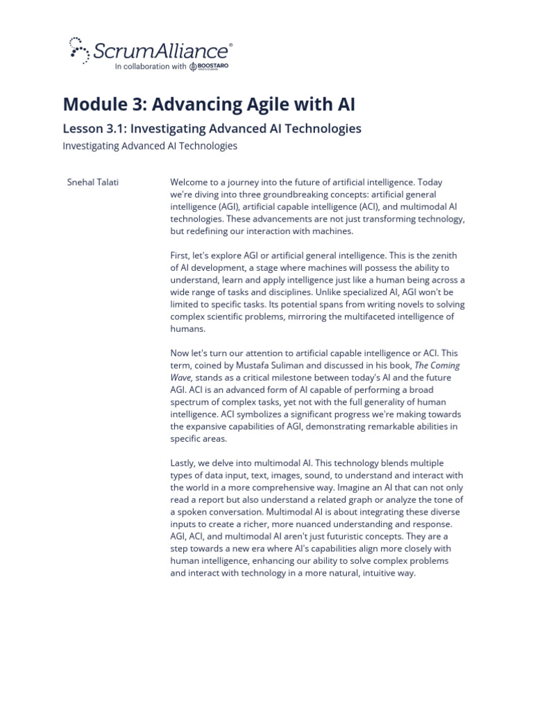 Future - Investigating Advanced AI Technologies | PDF
