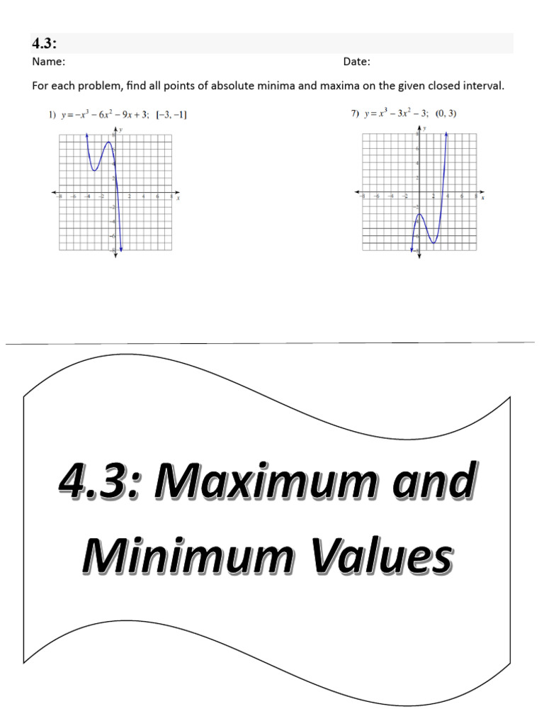 4.3 Maximum and Minimum Values (2) | PDF