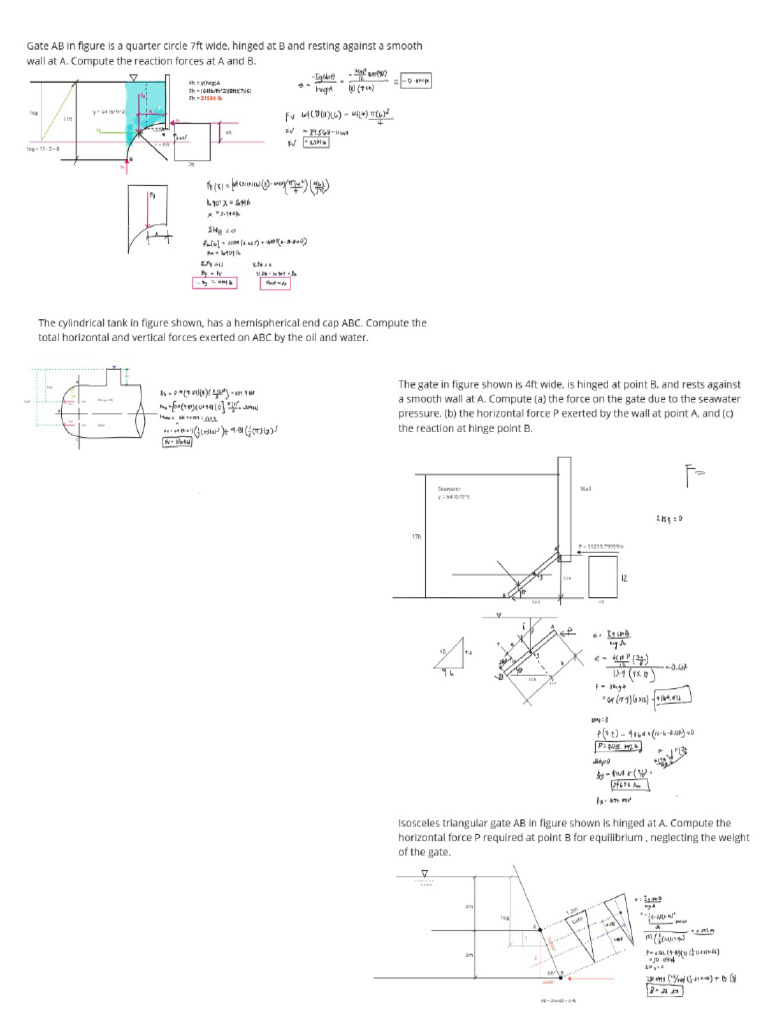 Hydrostatics Problems | PDF
