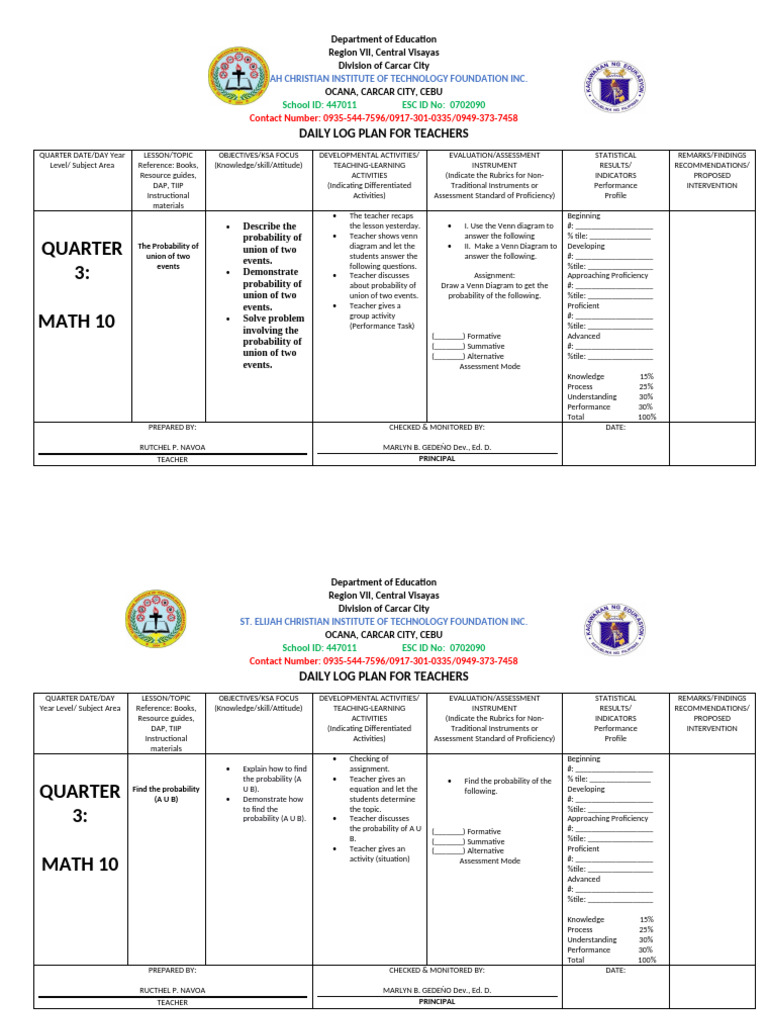 Math DLP 3RD | PDF