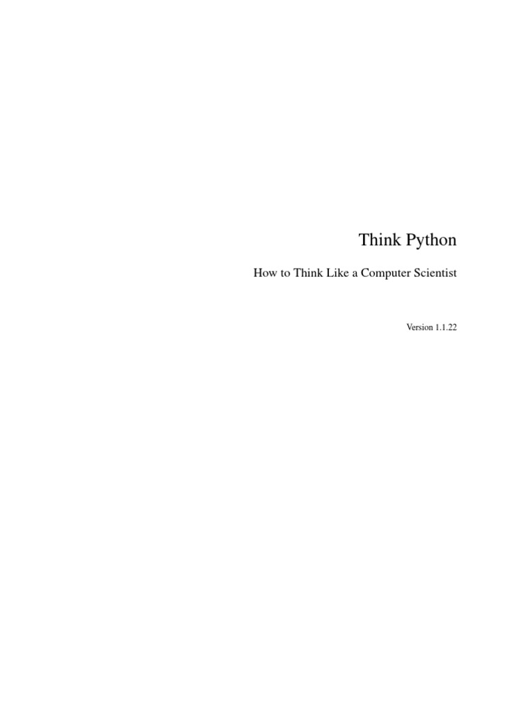 Think python pdf computer program programming