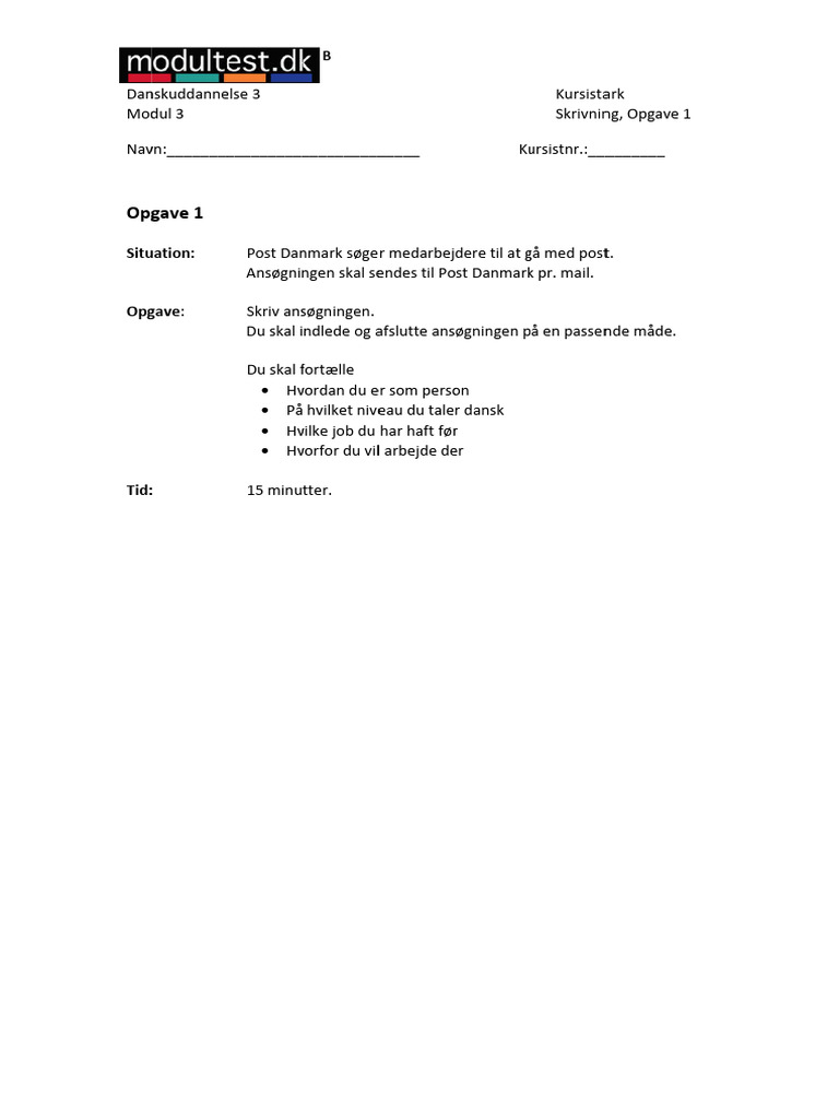 Dansk3 Modul3 B | PDF