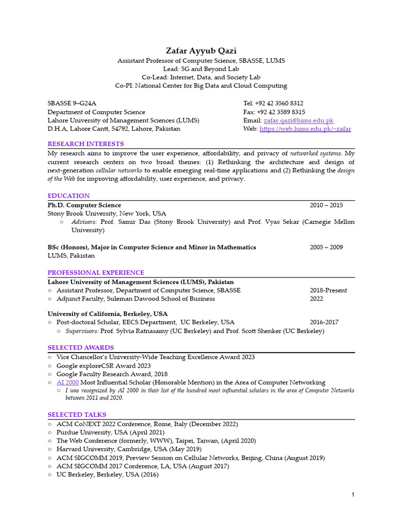 CV Zafar Long | PDF