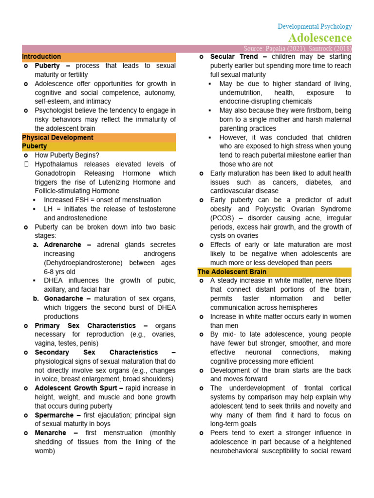 Adolescent Development and Puberty Insights | PDF | Adolescence | Puberty