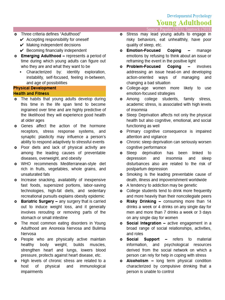 Young Adulthood: Developmental Insights | PDF | Intimate Relationships ...