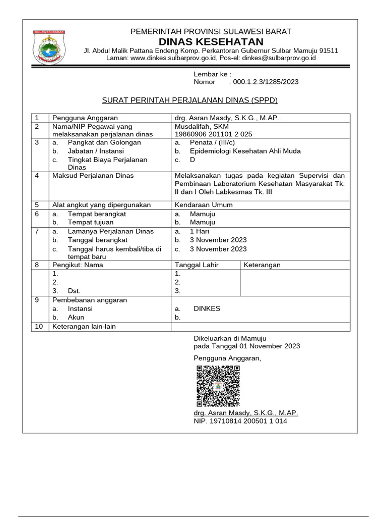 SPPD Mamuju Ifah | PDF