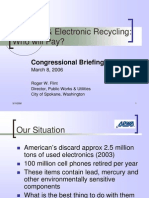 E-Waste & Electronic Recycling: Who Will Pay?: Congressional Briefing