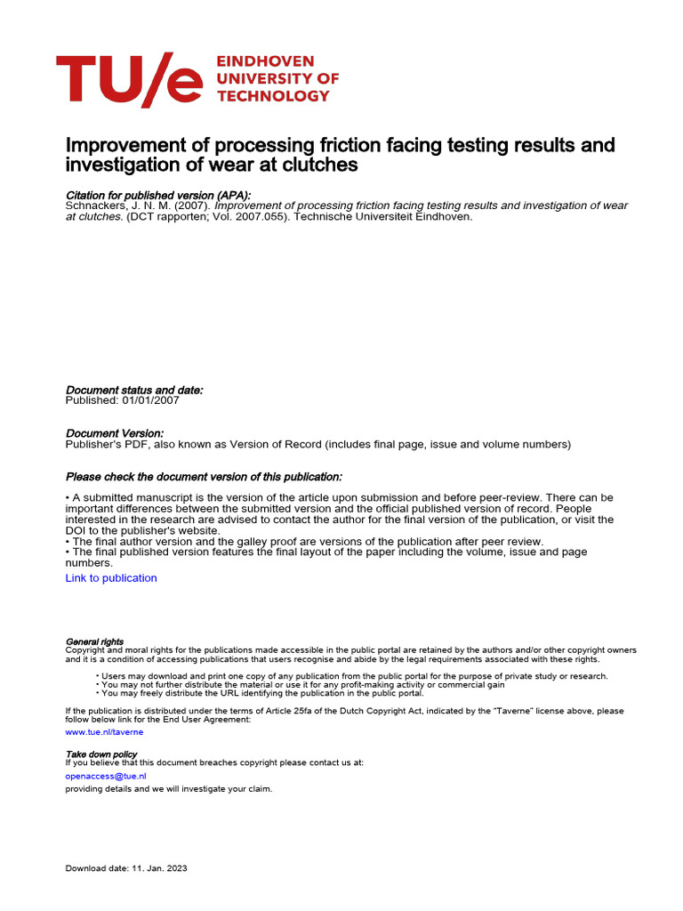 Improvement of Processing Friction Facing Testing Results and ...